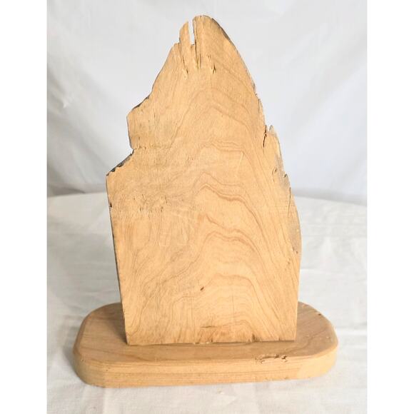 Vintage Handcrafted Wooden "Mountain" Statue Shelf Sitter 9" Tall - Picture 5 of 6